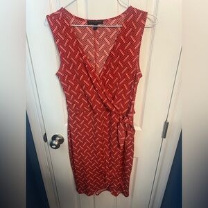 Banana Republic Red Geometric Midi Dress